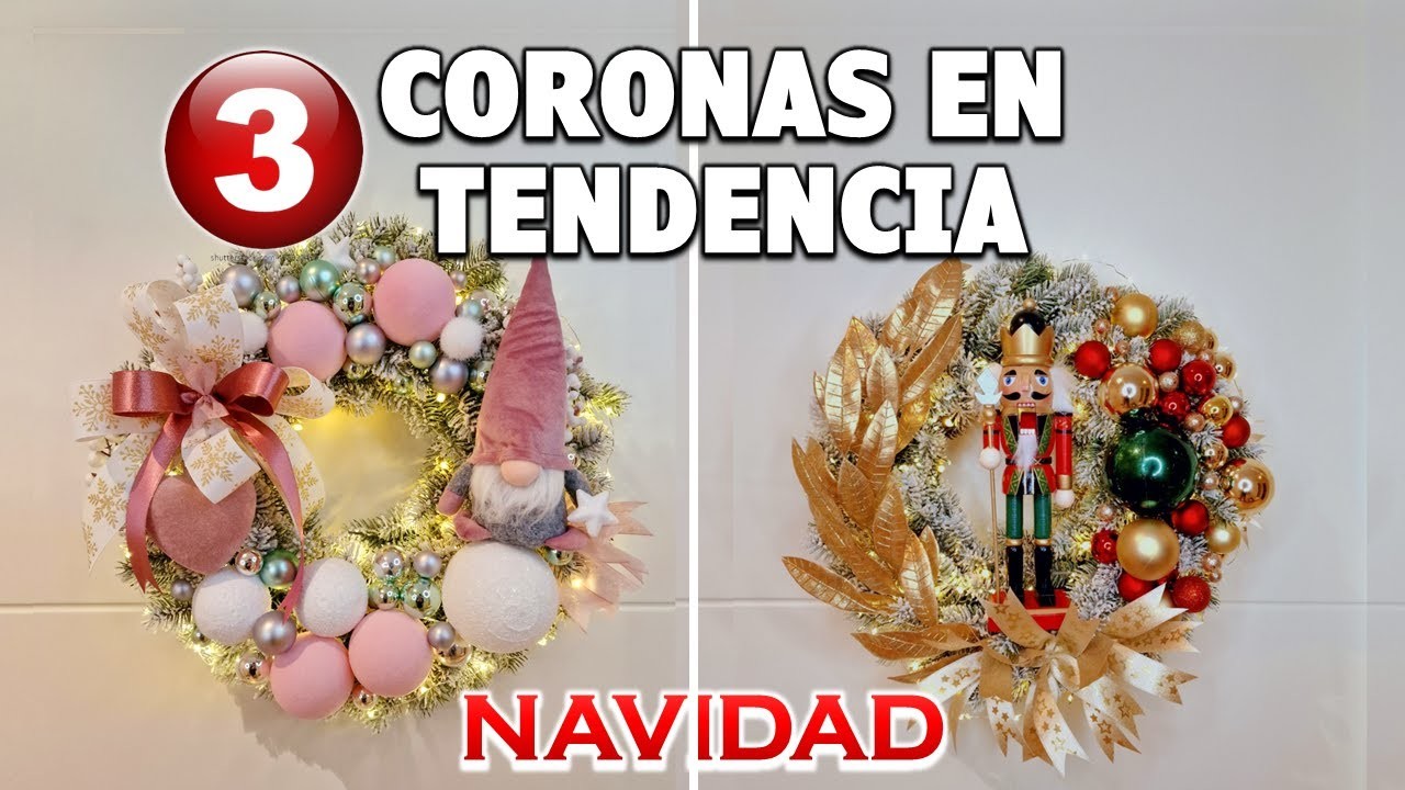 COMO DECORAR CORONAS NAVIDEÑAS 2023 DIY PARTE 2 (Especial coronas navideñas)