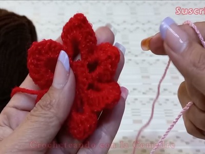 ⭐⭐⭐cómo hacer hermosa flor tejida a crochet fácil y rápido