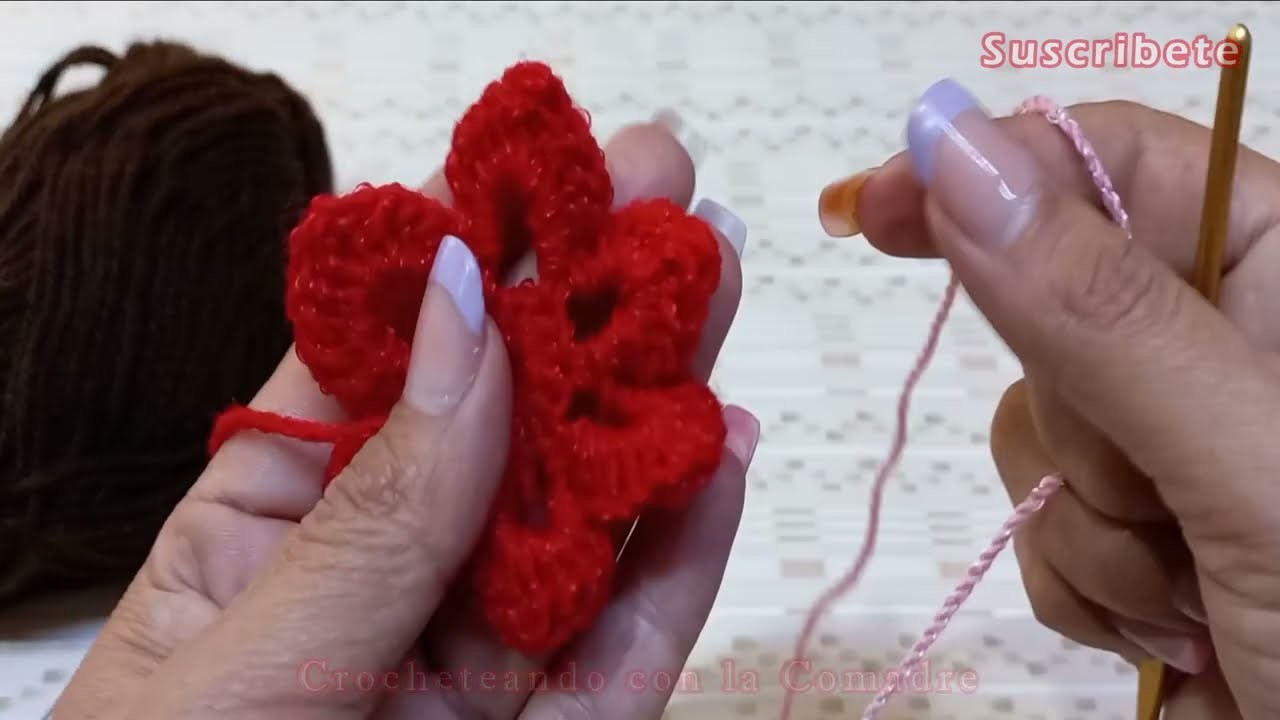 ⭐⭐⭐cómo hacer hermosa flor tejida a crochet fácil y rápido