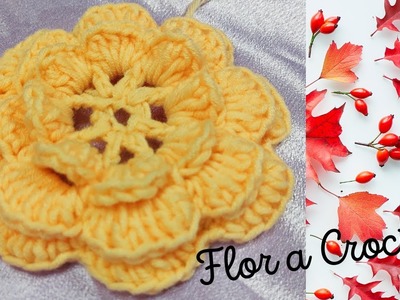 Flor tejida a crochet paso a paso #ideasdenegocios #crochet #crochê #flores   #crochetflower