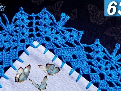 Te enseño a tejer esta nueva puntilla de MARIPOSAS a #crochet ???? 636 | Puntillas Maribel