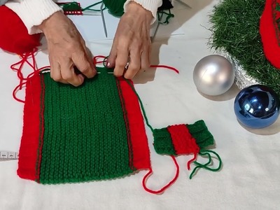 Wow! teje zapatillas navideñas a dos agujas !