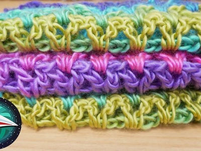 Bufanda en los colores del arcoíris tejido en punto V | Tejido fácil para principiantes