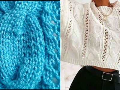Cómo tejer una trenza sencilla y grande a dos agujas. knit cable sweater