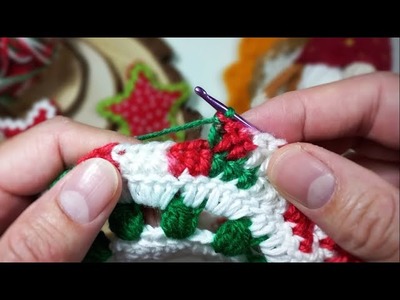 DIY Mantel Navideño tejida a crochet tutorial crochet.ganchillo - Adorno navidad