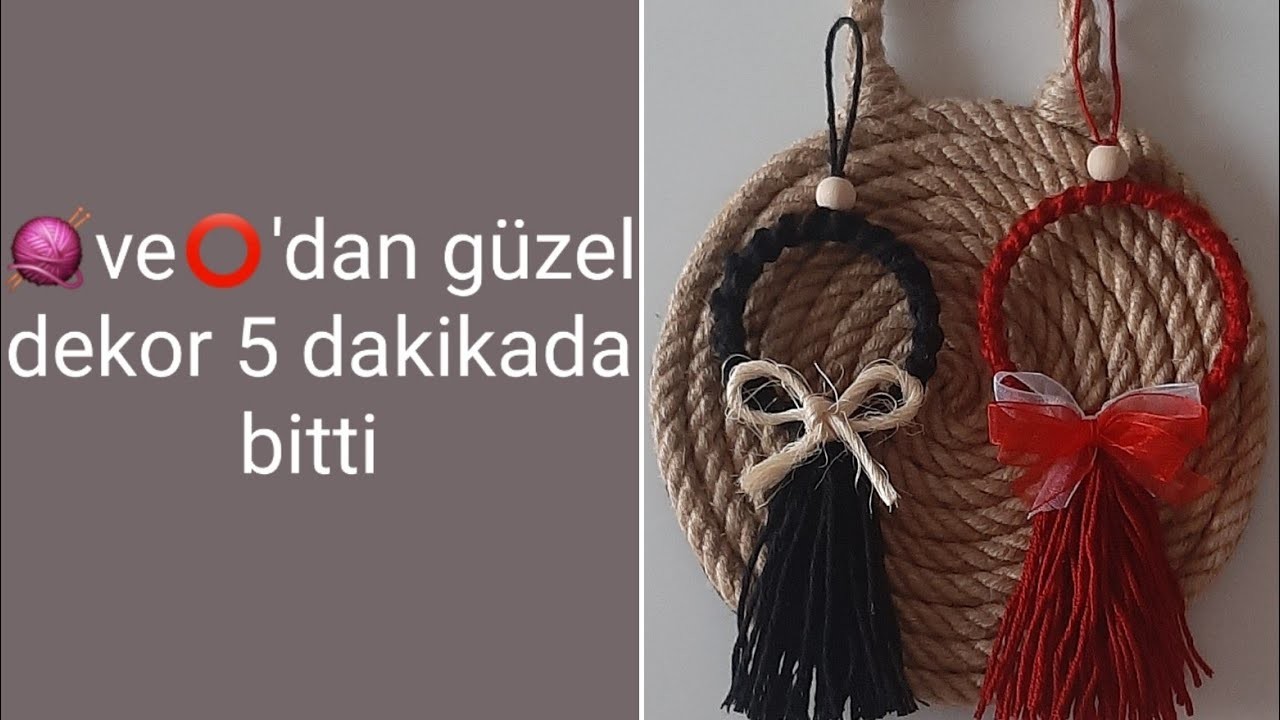 Makrome halka süs yapımı. DIY Macrame Christmas Ornaments. Sunum dekoru yapımı. Yılbaşı ağacı