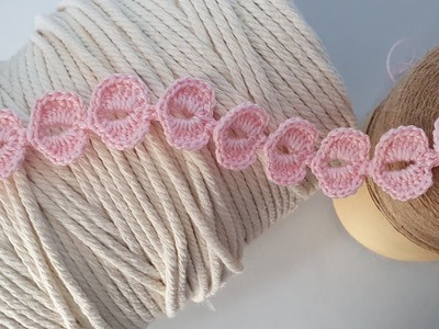 Preciosa Puntilla de Corazones | Patrón de Crochet ????