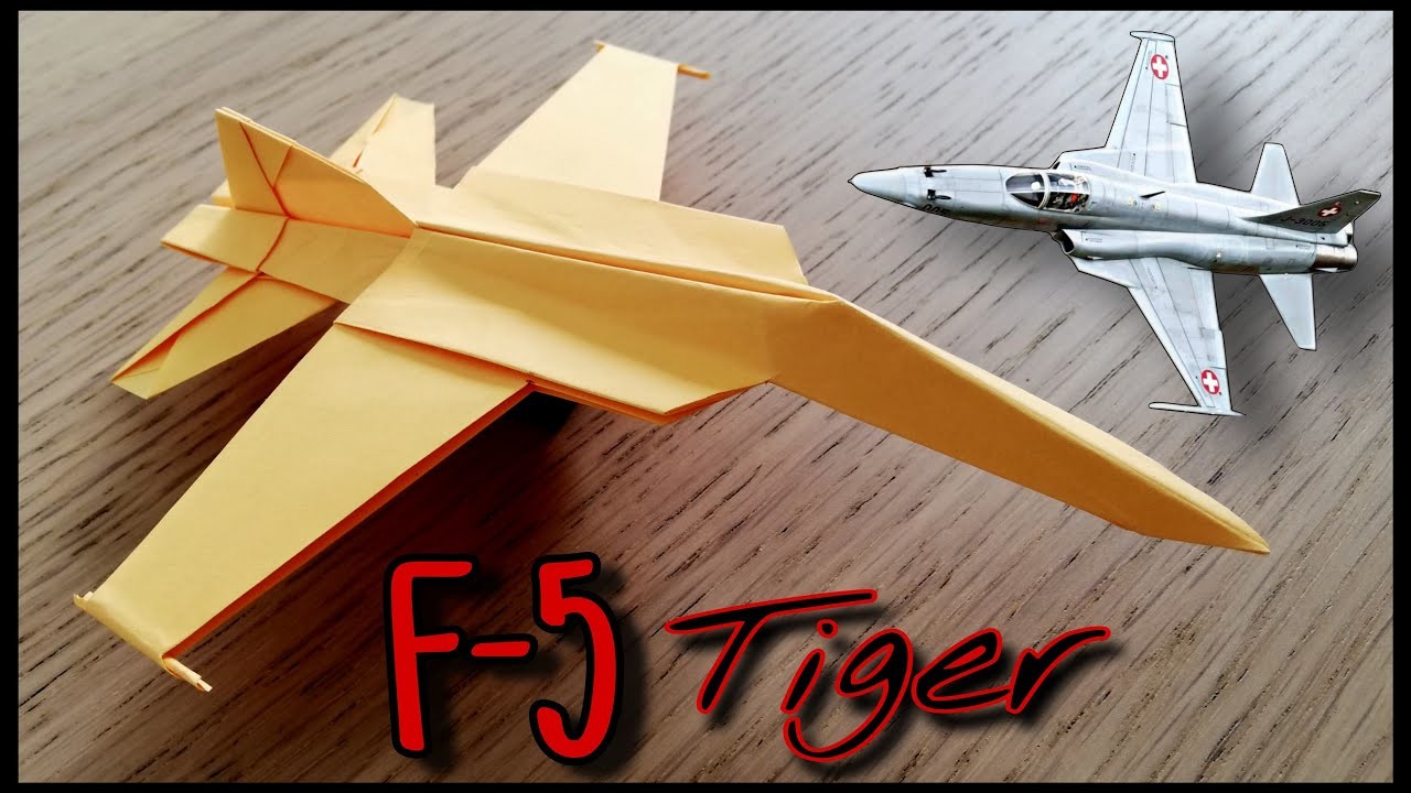 Avion de papel caza de combate NORTHROP F-5 TIGERONES de PAPEL 2023