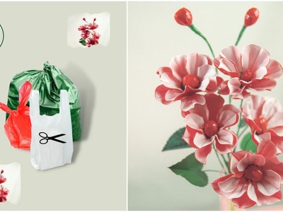 Como hacer flores con bolsas de plástico | Ideas para decorar | Manualidades fácil de hacer