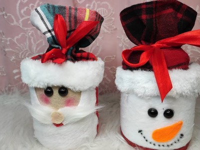 Dulceros navideños Santa Claus y muñeco de nieve reciclando | DIY | manualidades | navidad ⛄????????‍????