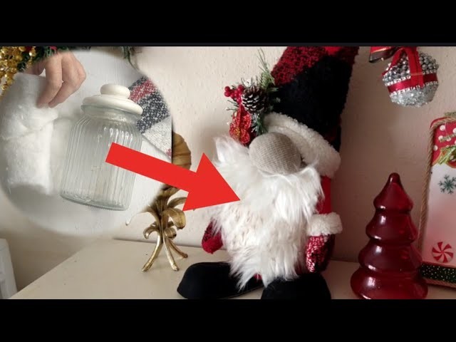 ❤️GNOMO NAVIDEÑO hecho con frasco de vidrio.Manualidades Navideñas.Gnomo hecho con botella Reciclada