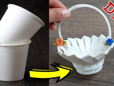 IDEAS BONITAS DE BRICOLAJE DE vaso de papel.muy fácil. ideal para obsequios.DIY