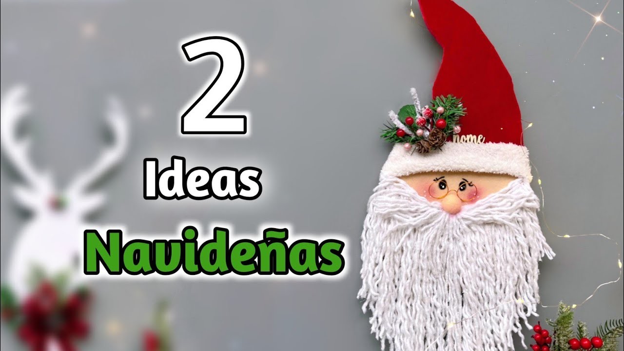 2 Excelentes Ideas NAVIDEÑAS de  2022 ???? Santa navideño muy fácil y con cartón reciclado.