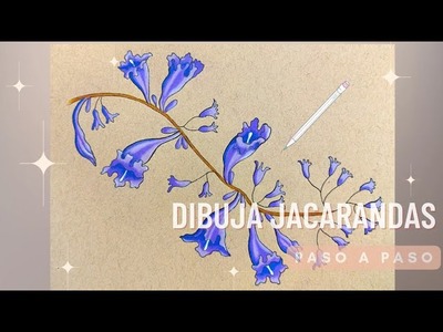 Cómo dibujar Jacarandas paso a paso(How to draw jacarandas)#dibujos #fanart #flores #jacaranda#arts