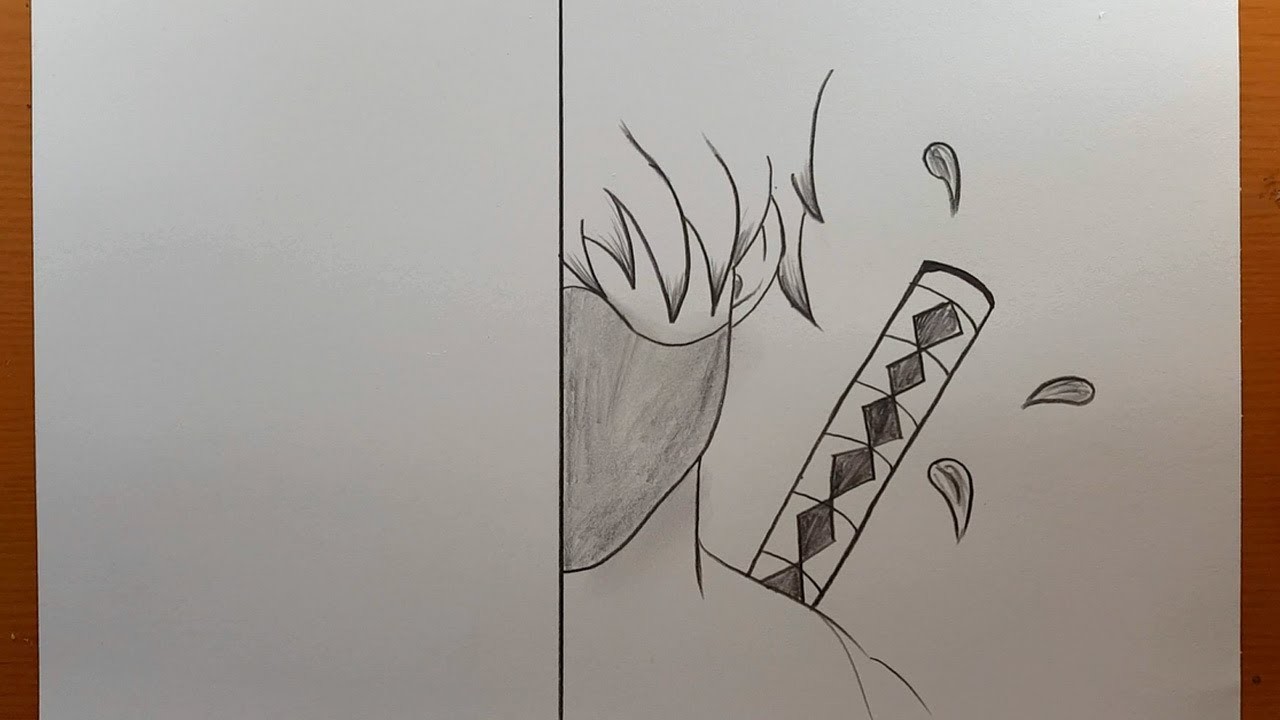 Cómo dibujar Ninja Boy || Anime Boy media cara paso a paso  | | Dibujo de anime fácil  con un lapiz