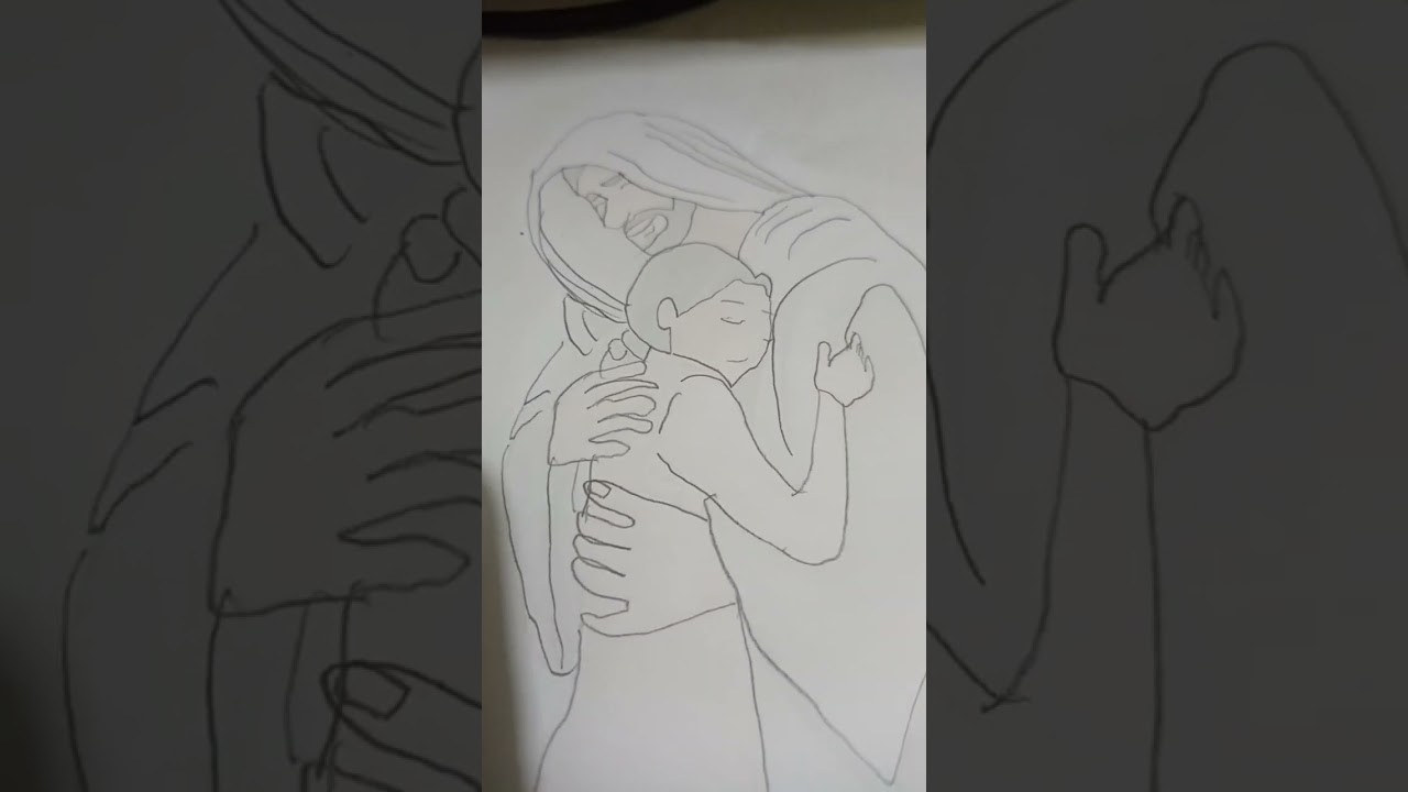 Cómo dibujar un dibujo de un Dios con una niña