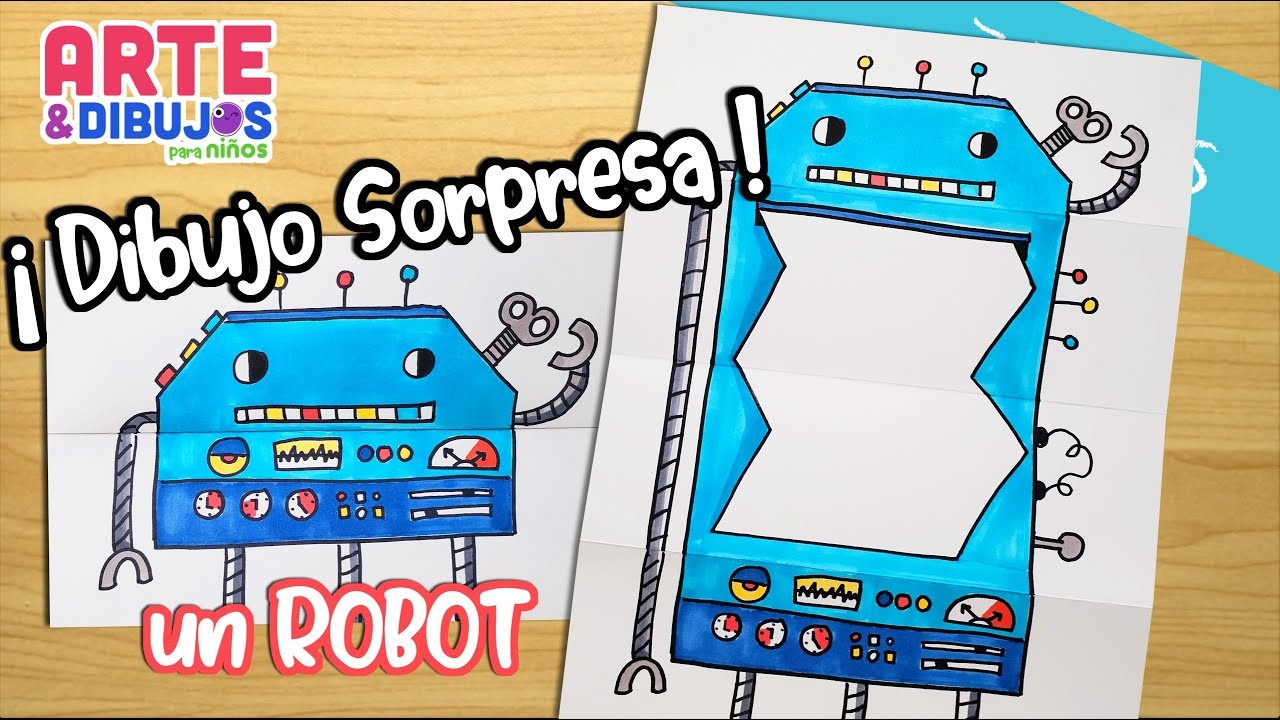 Como dibujar un ROBOT  | DIBUJO SORPRESA  |  Arte y Dibujos para Niños