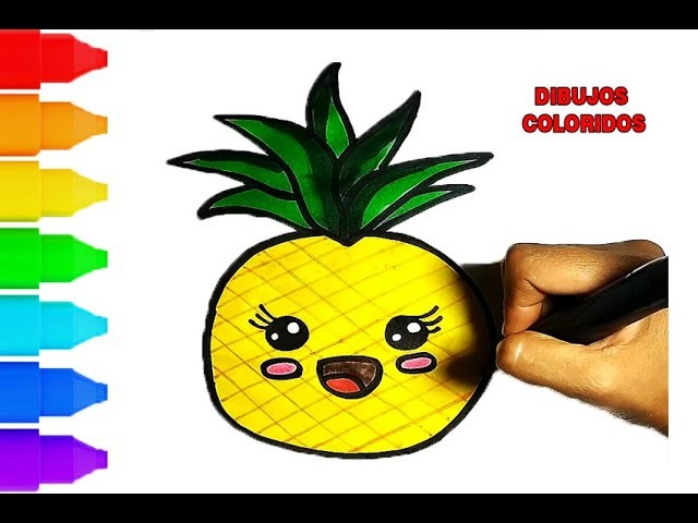 COMO DIBUJAR una PIÑA KAWAII FACIL✏???? | DIBUJAR una PIÑA KAWAI PASO A PASO????✅