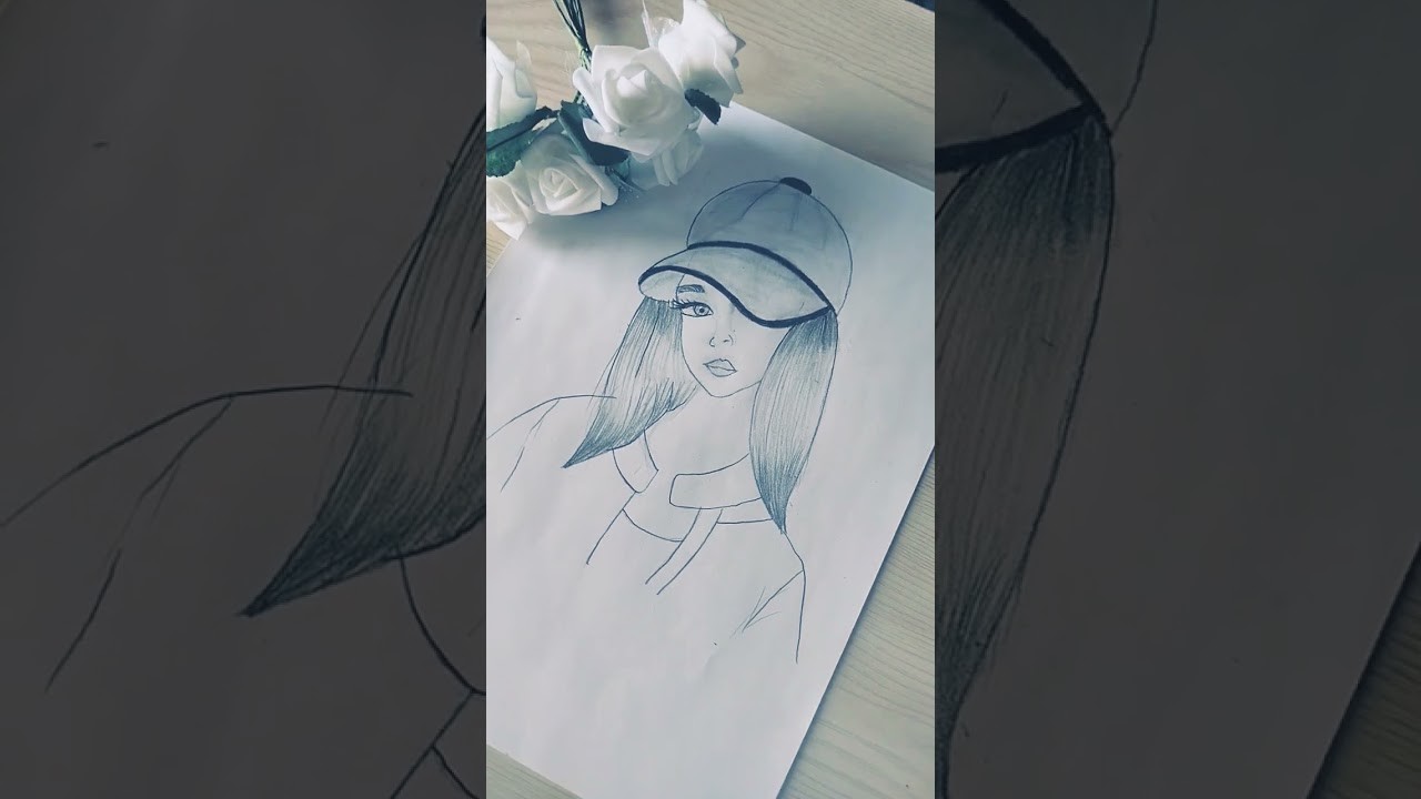 Dibujar una chica preciosa || Dibujar una chica con gorro || Dibujo fácil