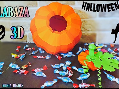 ???? GRATIS - Cómo hacer una Calabaza de Cartulina - DIY Paper Craft Halloween - Diseño Methakura