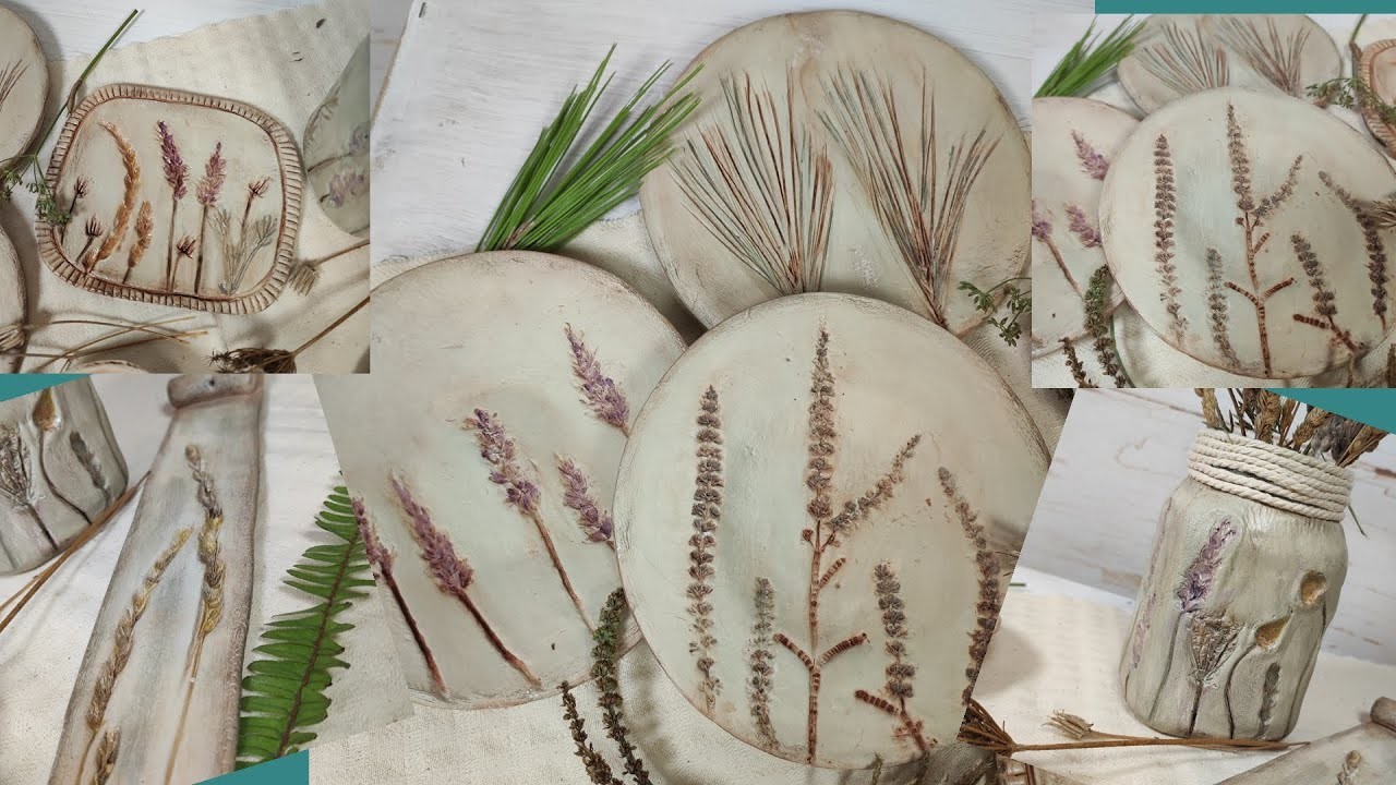 Ideas ceramica DIY con textura floral