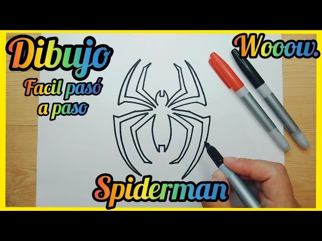 LOGO DE SPIDERMAN, Un "DIBUJO" muy facil y rapido de realizar, te sorprenderas, dibujalo paso a paso