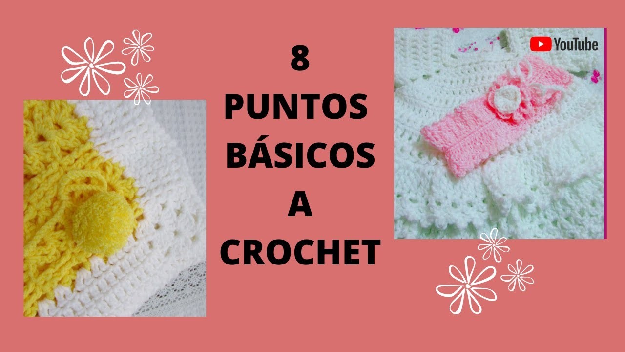 8 PUNTADAS BÁSICAS para COMENZAR a TEJER con ganchillo. ???????????????? #tejidos #modomagda #crochetpattem