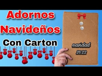Adornos Navideños con CARTON  manualidades navideñas con carton   christmas crafts 2022