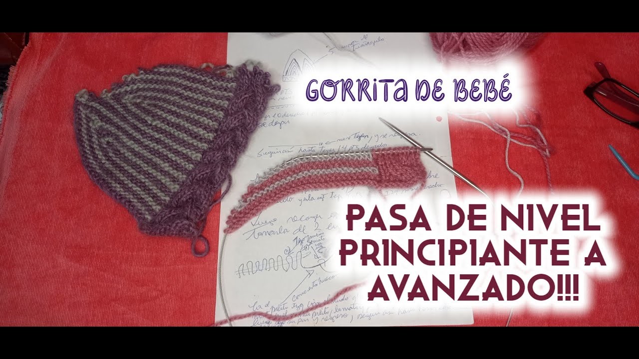 GORRO DE BEBÉ EN TRIANGULOS, tejido en 2 agujas ????. Jersey ????