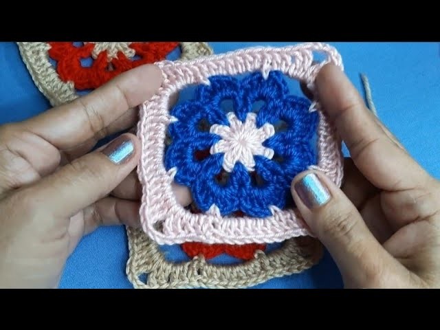 ¡¡¡la flor en cuadro más fácil que hayas podido tejer!!!, solo mira el tutorial y me creerás