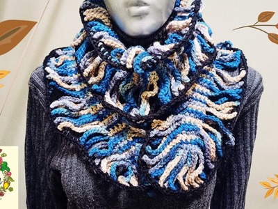 Como hacer bufanda a crochet con cadenetas #tejidos #crochet #cuello #bufandas #tejidoamano