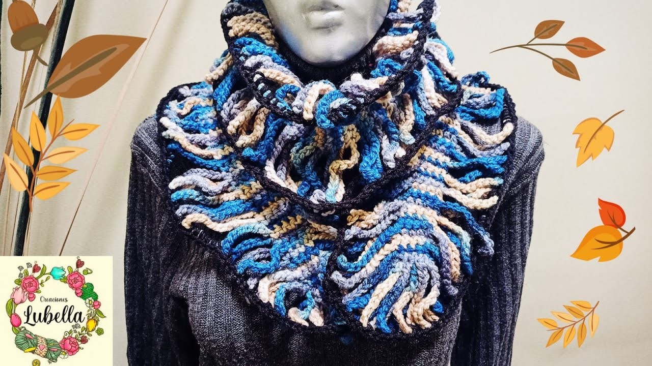 Como hacer bufanda a crochet con cadenetas #tejidos #crochet #cuello #bufandas #tejidoamano