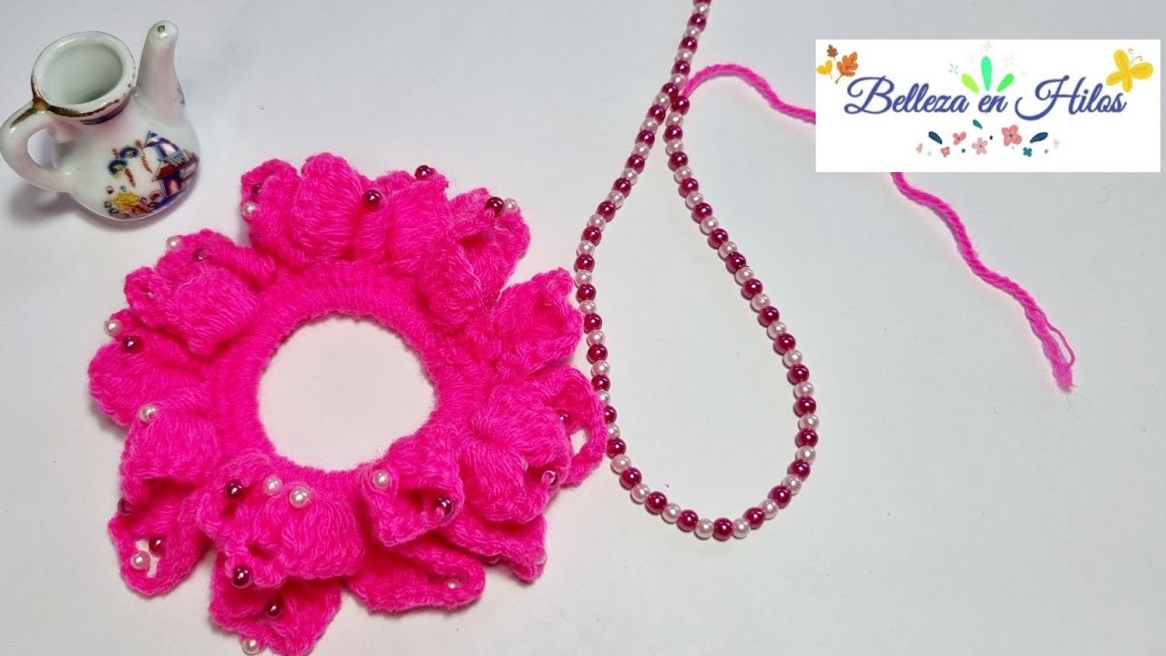 Crea Tu Coleta en Crochet con Perlas!