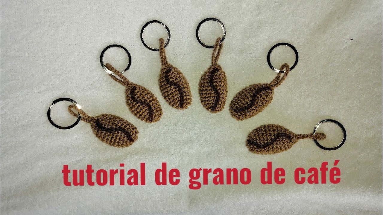 Grano de café tejido en crochet #amigurumi #ganchillo #llaveros #crochet #cafe