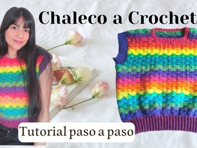 Teje un Chaleco a Crochet a tu medida con punto Abanico. Tutorial paso a paso. Ganchillo