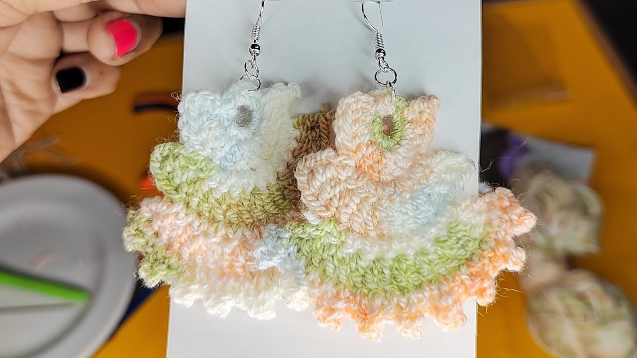 Aretes a crochet - hermoso y fácil puedes empezar a ganar ????