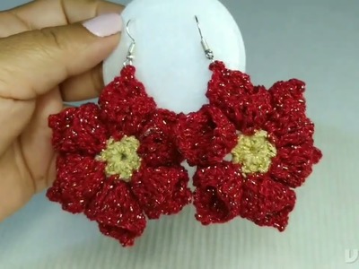 Aretes o pendientes de nochebuena  para esta fiestas navideñas