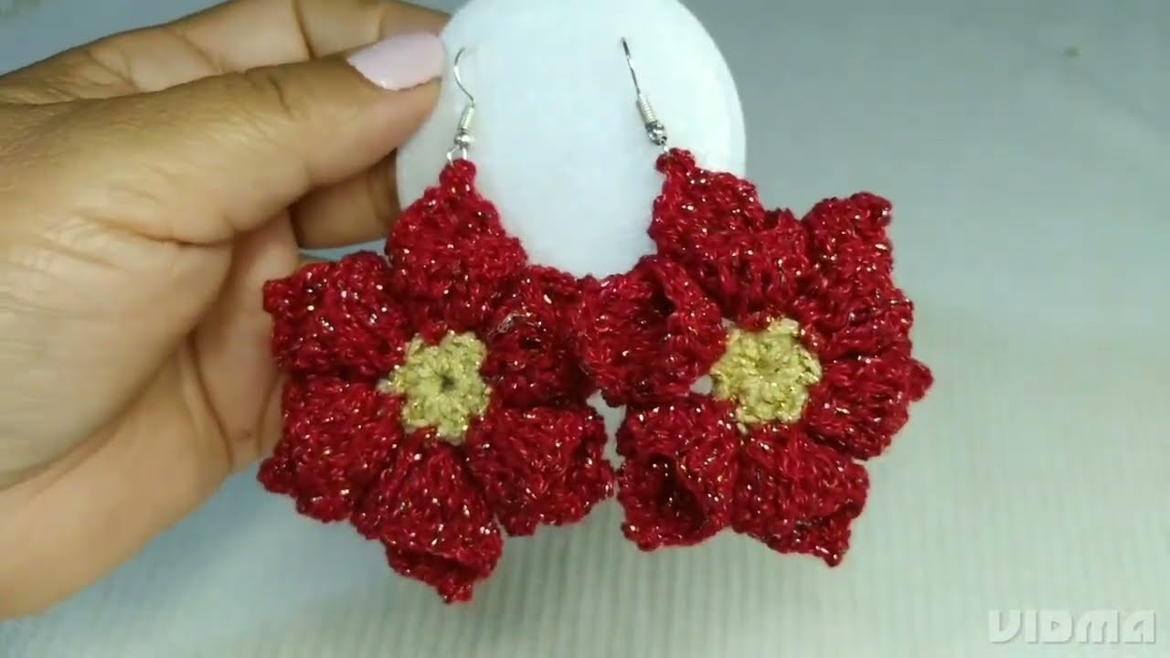 Aretes o pendientes de nochebuena  para esta fiestas navideñas