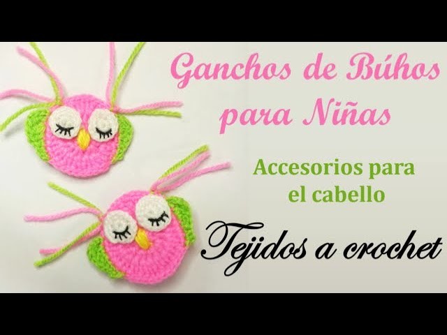 Búho de ganchillo, apliques de ganchillo, Búho a crochet .Accesorios para el cabello ❤️