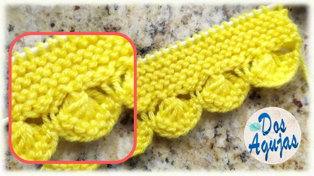 COMO HACER BARRA DE FLORES EN DOS AGUJAS PARA ZURDOS