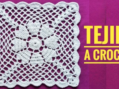 Cómo Tejer Cuadrado a Crochet.Carpeta a Ganchillo.How to Crochet Granny square.Cuadrado a Crochet