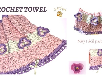 Crochet para el hogar toalla de mano paso a paso muy fácil #comotejer #easycrochet #ganchillo