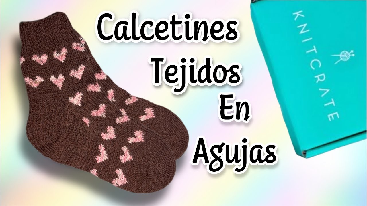 Calcetines tejidos en agujas+Umboxing knitcrate box-LaManualidades