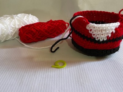 Curso tejido básico, bloqué navideño ???? canasta de santa Claus ????