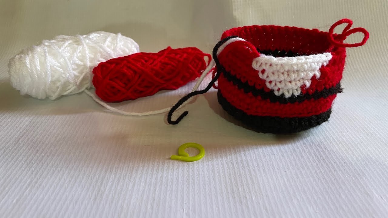 Curso tejido básico, bloqué navideño ???? canasta de santa Claus ????