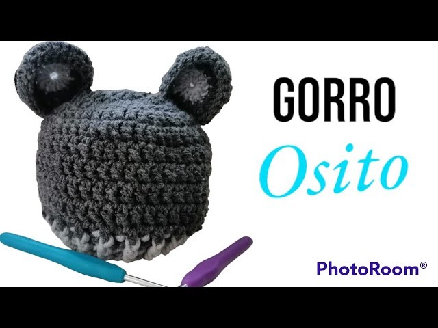 ???? Gorro  a crochet con orejitas de oso