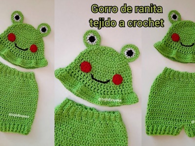 Gorro, gorra, sombrero de Rana tejido a crochet, tabla de todas las tallas en el video, ENG.SPA Subs