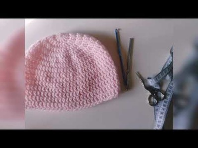 Gorro tejido a crochet para 3 a 4 años, fácil con medidas en cm