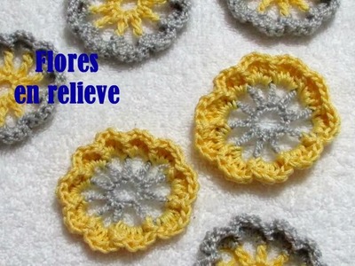 He tejido flores en relieve, en pocos pasos, para Aplicar ???????????? #crochetpattem #modomagda