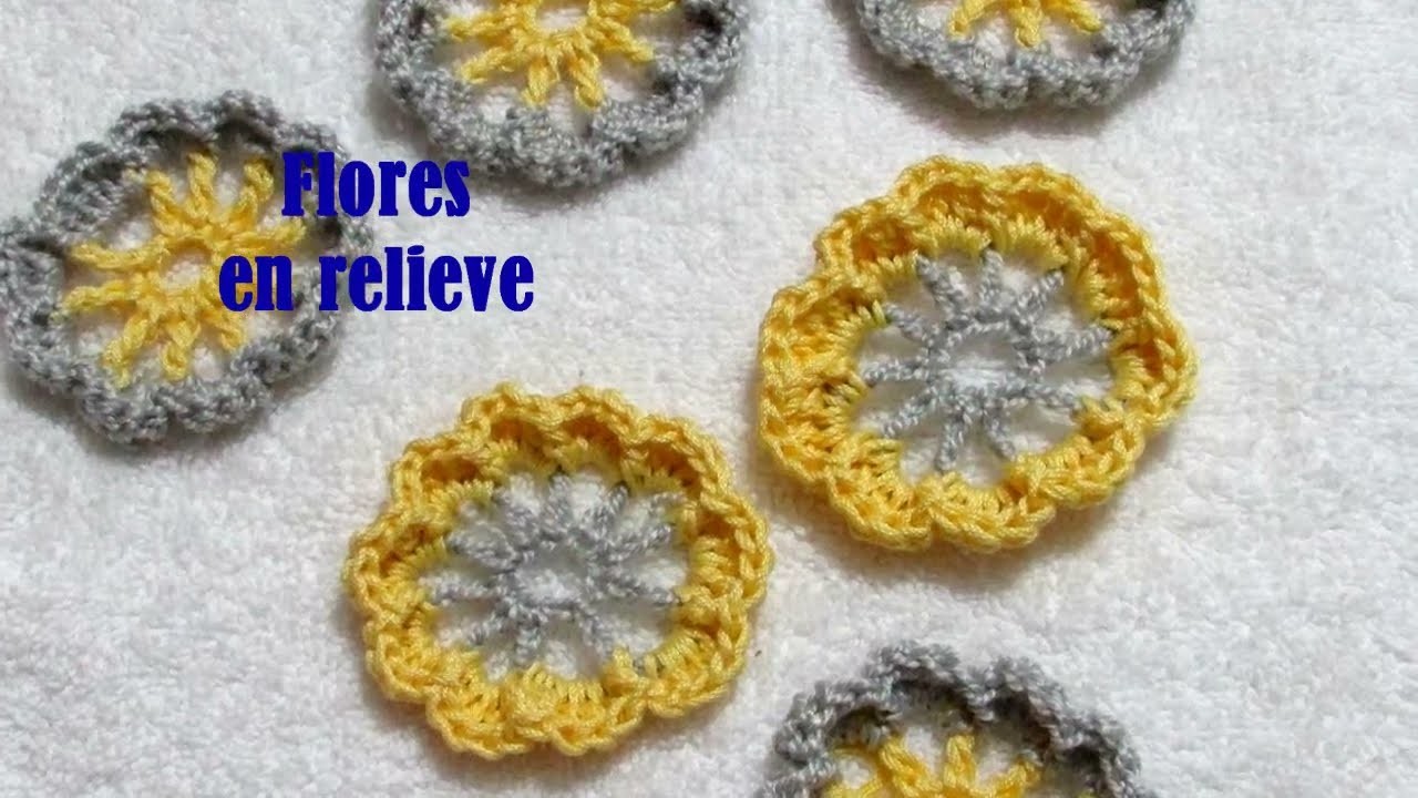 He tejido flores en relieve, en pocos pasos, para Aplicar ???????????? #crochetpattem #modomagda
